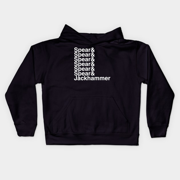 Spear & Jackhammer Helvetica List Kids Hoodie by DennisMcCarson